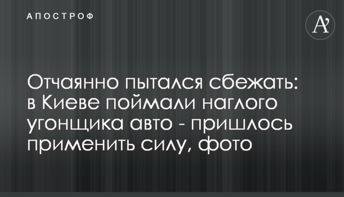 Відчайдушно намагався втекти: в Києві зловили зухвалого викрадача авто - довелося застосувати силу, фото