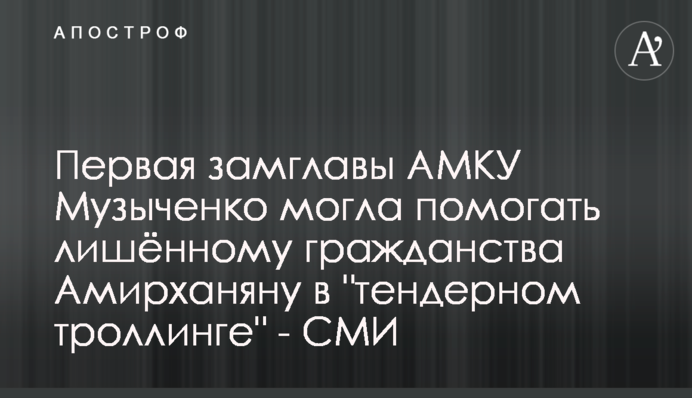 Первая замглавы АМКУ Музыченко могла помогать лишённому гражданства Амирханяну в 