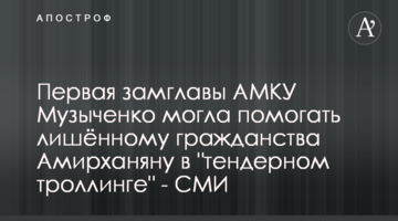 Первая замглавы АМКУ Музыченко могла помогать лишённому гражданства Амирханяну в "тендерном троллинге" - СМИ
