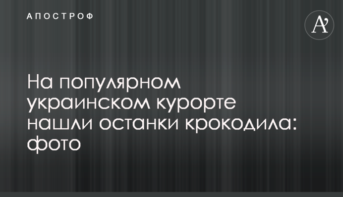 На популярном украинском курорте нашли останки крокодила: фото