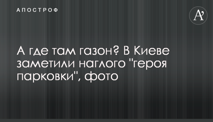 А де там газон? У Києві помітили нахабного 