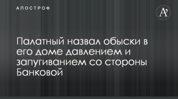 Палатный назвал обыски в его доме давлением и запугиванием со стороны Банковой