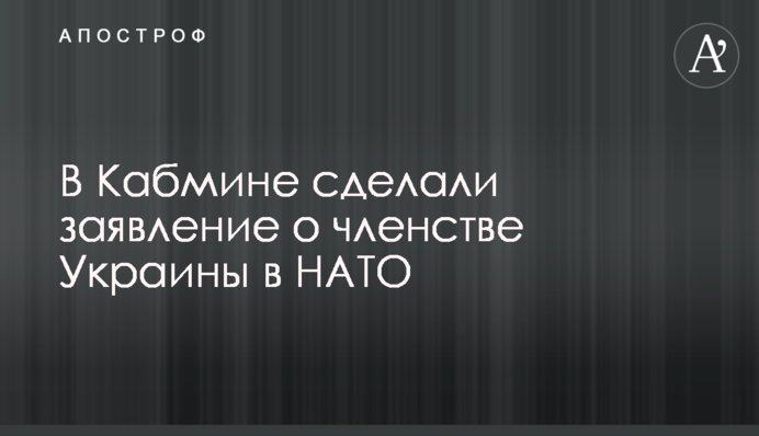 В Кабмине сделали заявление о членстве Украины в НАТО