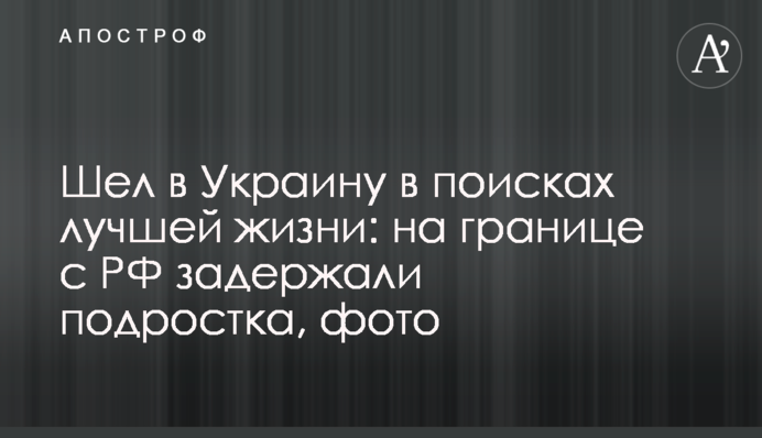 Йшов в Україну в пошуках кращого життя: на кордоні з РФ затримали підлітка, фото