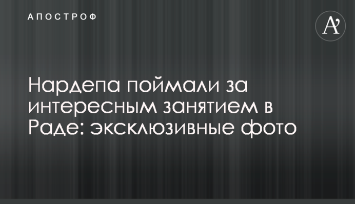 Нардепа поймали за интересным занятием в Раде: эксклюзивные фото