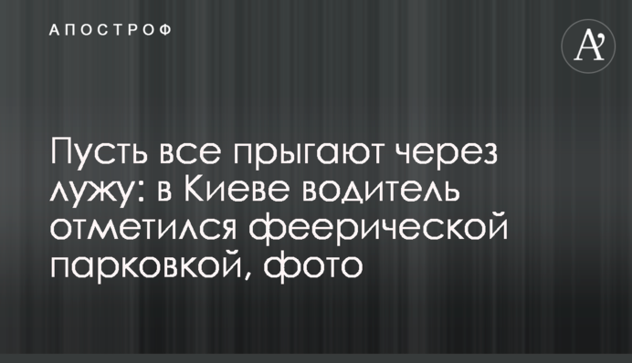 Нехай всі стрибають через калюжу: в Києві водій відзначився феєричним паркуванням, фото