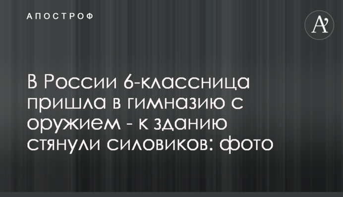 В России 6-классница пришла в гимназию с оружием - к зданию стянули силовиков: фото