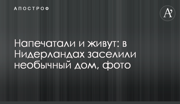 Надрукували і живуть: в Нідерландах заселили незвичайний будинок, фото