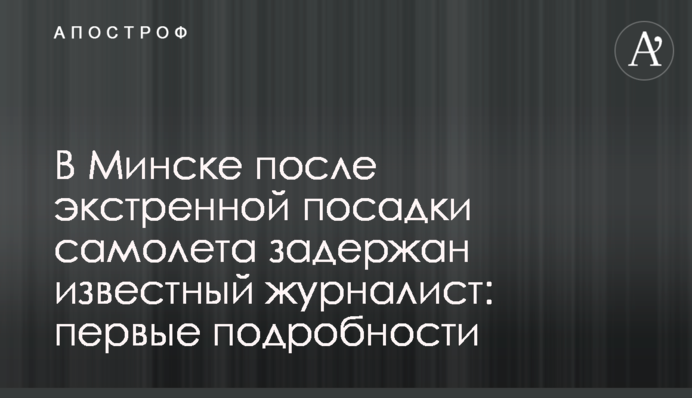 В Минске после экстренной посадки самолета задержан известный журналист: первые подробности