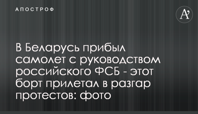 В Беларусь прибыл самолет с руководством российского ФСБ - этот борт прилетал в разгар протестов: фото