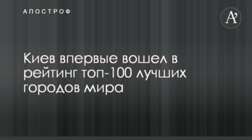 Київ вперше увійшов до рейтингу топ-100 кращих міст світу