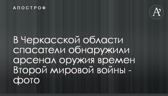В Черкасской области спасатели обнаружили арсенал оружия времен Второй мировой войны - фото