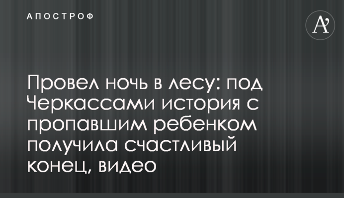 Провів ніч у лісі: під Черкасами історія зі зниклою дитиною отримала щасливий кінець, відео