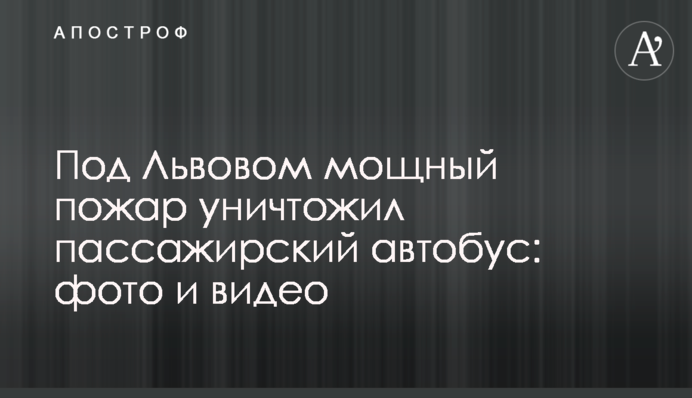 Під Львовом  потужна пожежа знищила пасажирський автобус: фото і відео