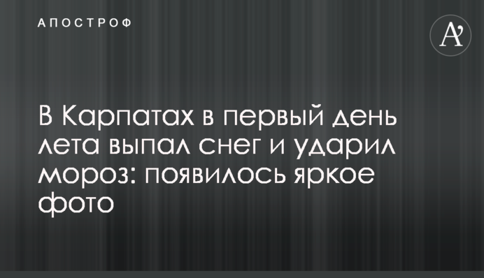 У Карпатах в перший день літа випав сніг і вдарив мороз: з'явилося яскраве фото