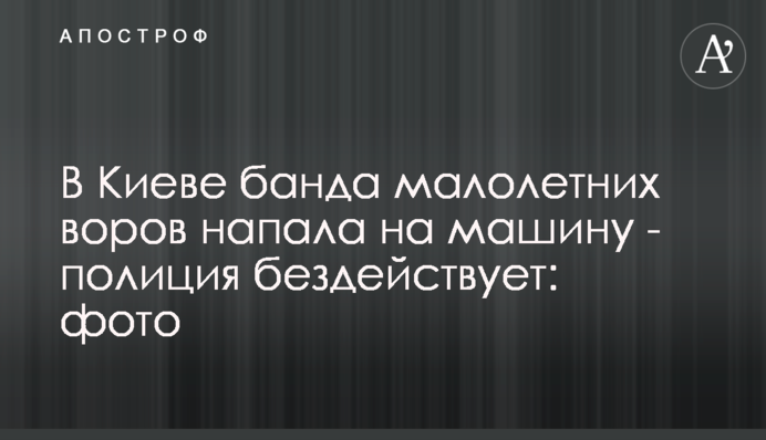 У Києві банда малолітніх злодіїв напала на машину - поліція не діє: фото