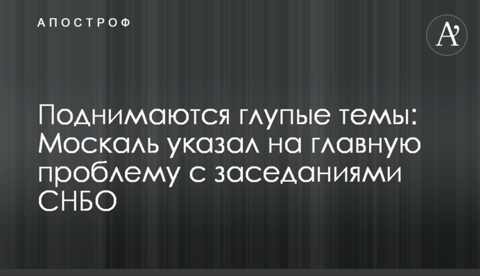 Поднимаются глупые темы: Москаль указал на главную проблему с заседаниями СНБО
