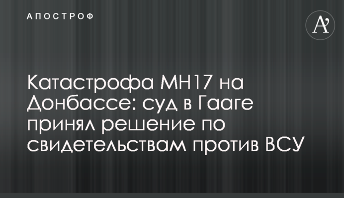 Катастрофа MH17 на Донбасі: суд в Гаазі прийняв рішення за свідченнями проти ЗСУ