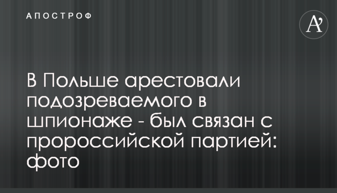 У Польщі заарештували підозрюваного в шпигунстві - був пов'язаний з проросійською партією: фото