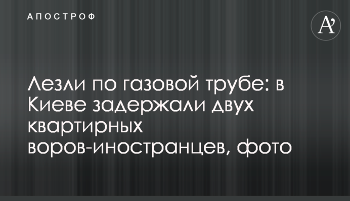 Лезли по газовой трубе: в Киеве задержали двух квартирных воров-иностранцев, фото