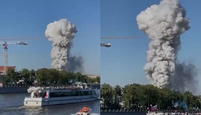 В Москве прогремели несколько взрывов, в небо поднялся столб дыма: видео