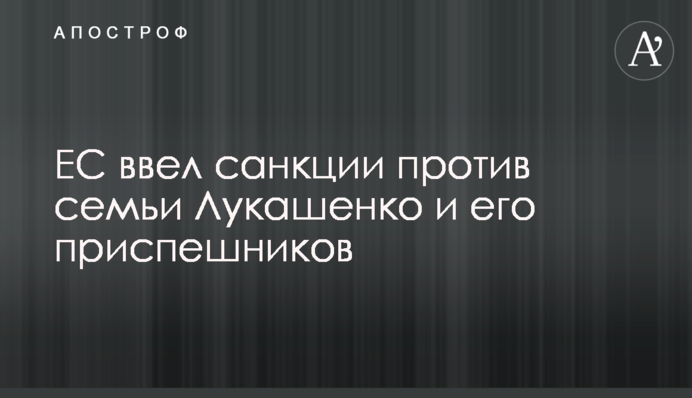 ​ЕС ввел санкции против семьи Лукашенко и его приспешников