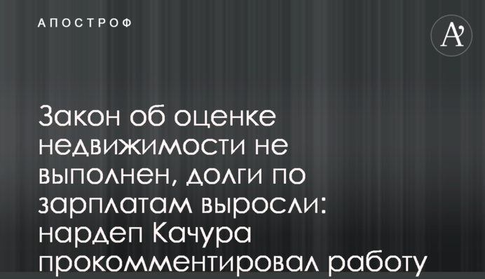Закон про оцінку нерухомості не виконано, борги по зарплатах зросли: нардеп Качура прокоментував роботу ФДМ