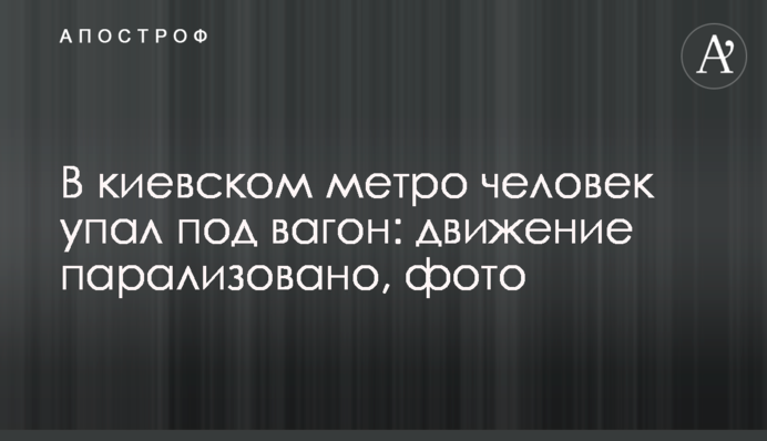 В Киеве под вагон метро упал человек: движение парализовано, фото (обновлено)