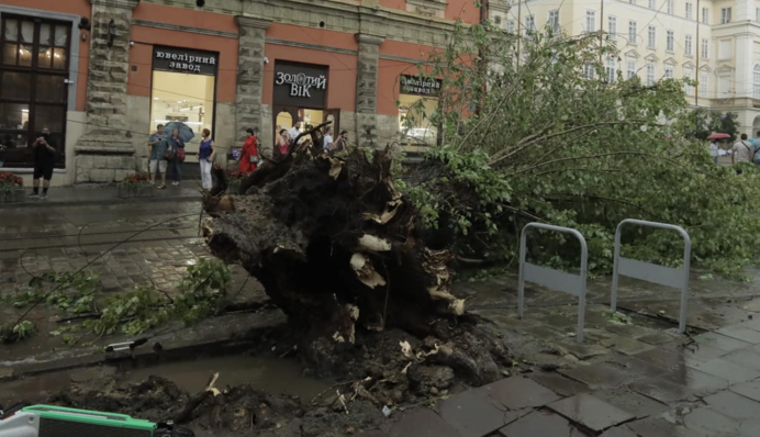 Львів накрив потужний ураган - валив дерева і зносив літні тераси: ексклюзивні фото та відео