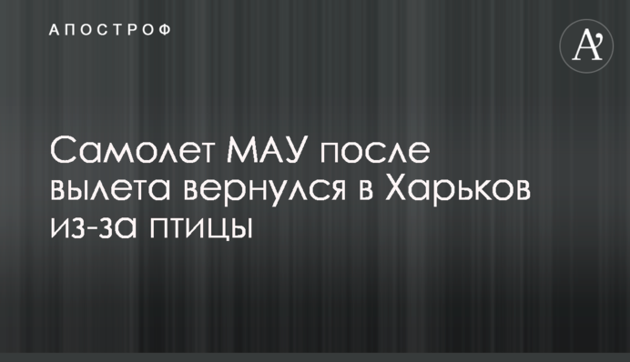 Самолет МАУ после вылета вернулся в Харьков из-за птицы
