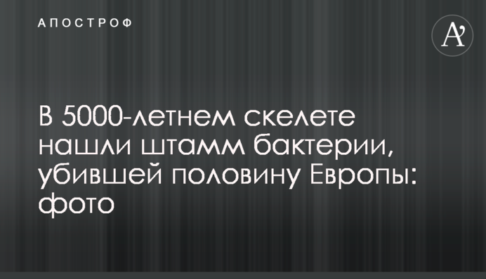 В 5000-літньому скелеті знайшли штам бактерії, яка вбила половину Європи: фото