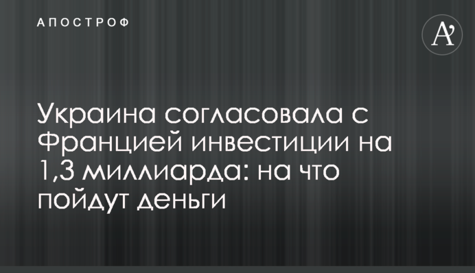 Украина согласовала с Францией инвестиции на 1,3 миллиарда: на что пойдут деньги