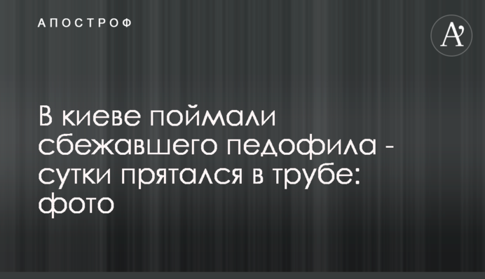 У Києві зловили педофіла, що втік - добу ховався в трубі: фото