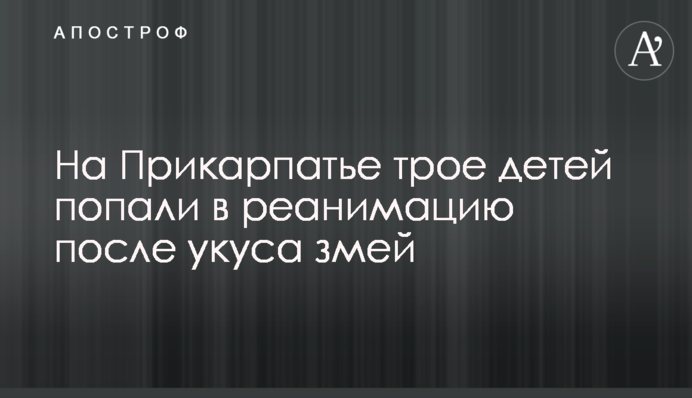 На Прикарпатье трое детей попали в реанимацию после укуса змей
