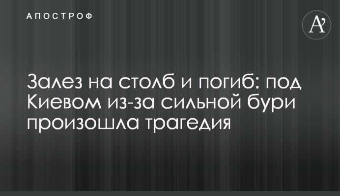 Заліз на стовп і загинув: під Києвом через сильну бурю сталася трагедія