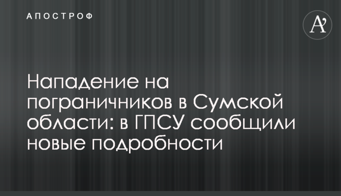 Нападение на пограничников в Сумской области: в ГПСУ сообщили новые подробности