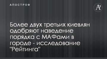 Понад дві третини киян схвалюють наведення порядку з МАФами в місті - дослідження "Рейтингу"