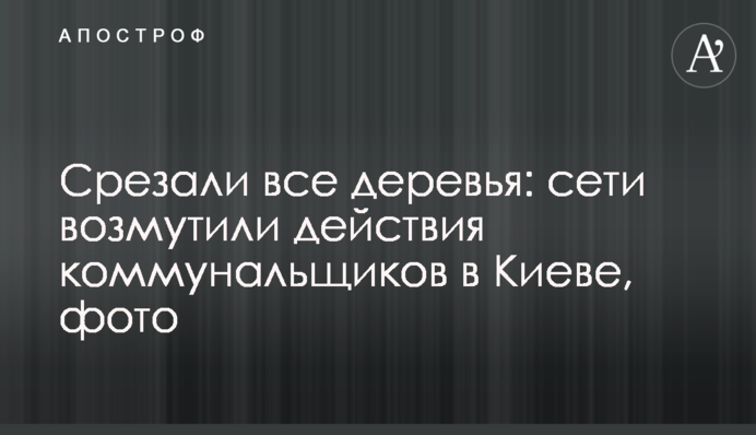 Срезали все деревья: сети возмутили действия коммунальщиков в Киеве, фото
