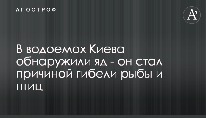 В водоемах Киева обнаружили яд - он стал причиной гибели рыбы и птиц