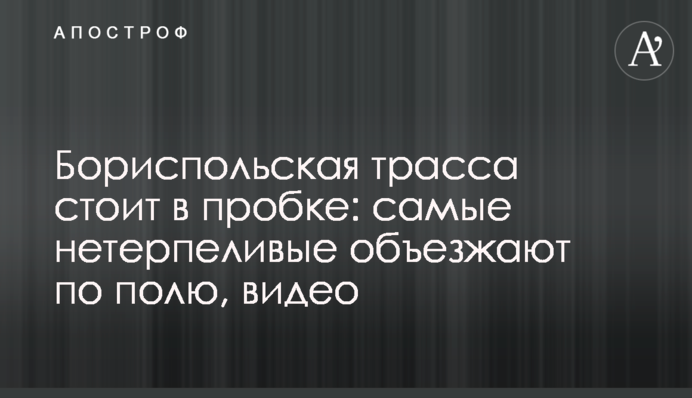 Бориспільська траса стоїть у заторі: найнетерплячі об'їжджають по полю, відео