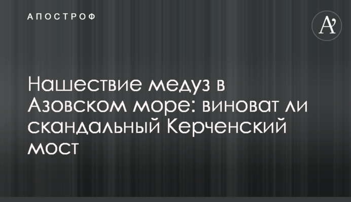 Нашестя медуз в Азовському морі: чи винен скандальний Керченський міст