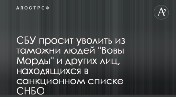 СБУ просит уволить из таможни людей "Вовы Морды" и других лиц, находящихся в санкционном списке СНБО