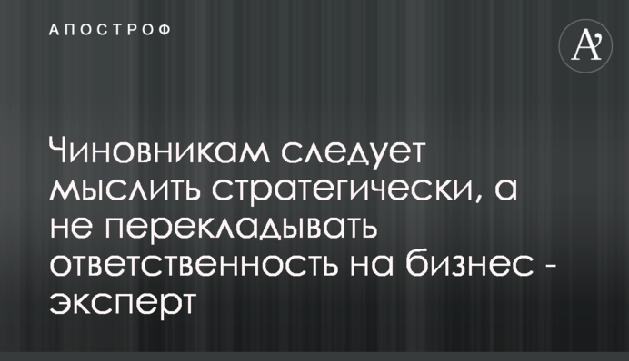 Чиновникам следует мыслить стратегически, а не перекладывать ответственность на бизнес - эксперт