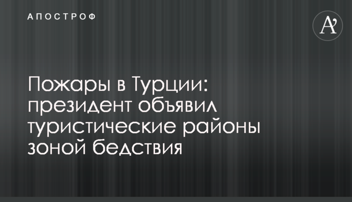 Пожары в Турции: президент объявил туристические районы зоной бедствия