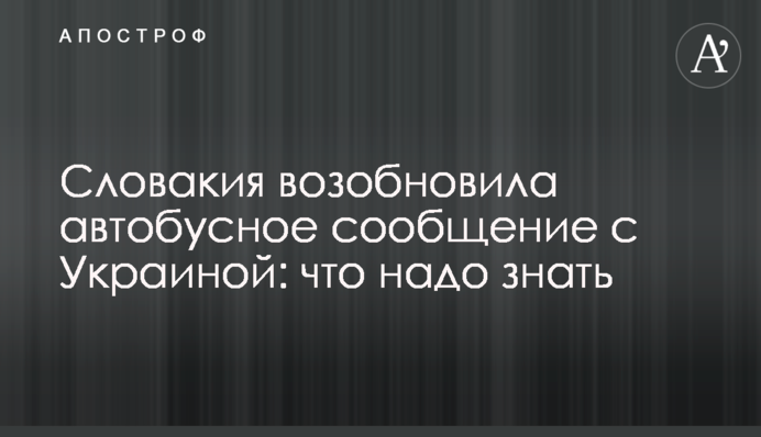 Словакия возобновила автобусное сообщение с Украиной: что надо знать