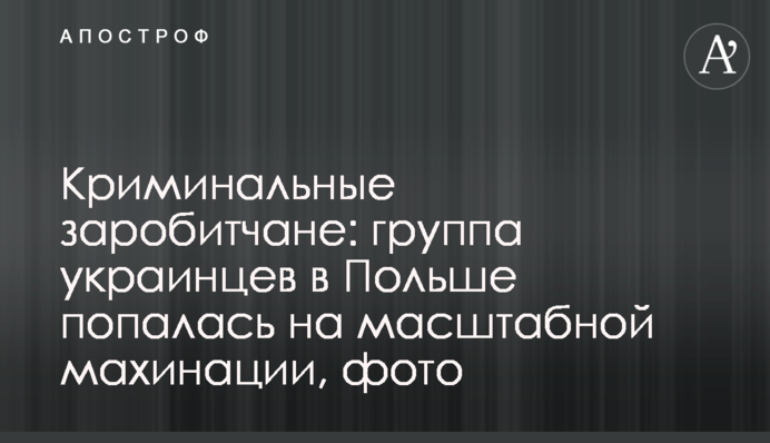 Криминальные заробитчане: группа украинцев в Польше попалась на масштабной махинации, фото