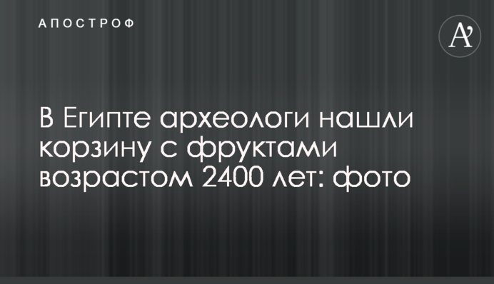 В Египте археологи нашли корзину с фруктами возрастом 2400 лет: фото