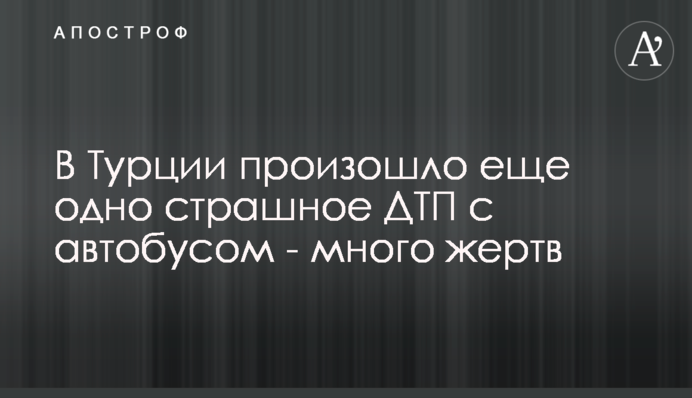 У Туреччині сталася ще одна страшна ДТП з автобусом - багато жертв