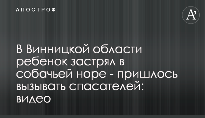 У Вінницькій області дитина застрягла в собачій норі - довелося викликати рятувальників: відео