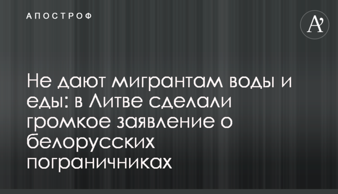 Не дают мигрантам воды и еды: в Литве сделали громкое заявление о белорусских пограничниках
